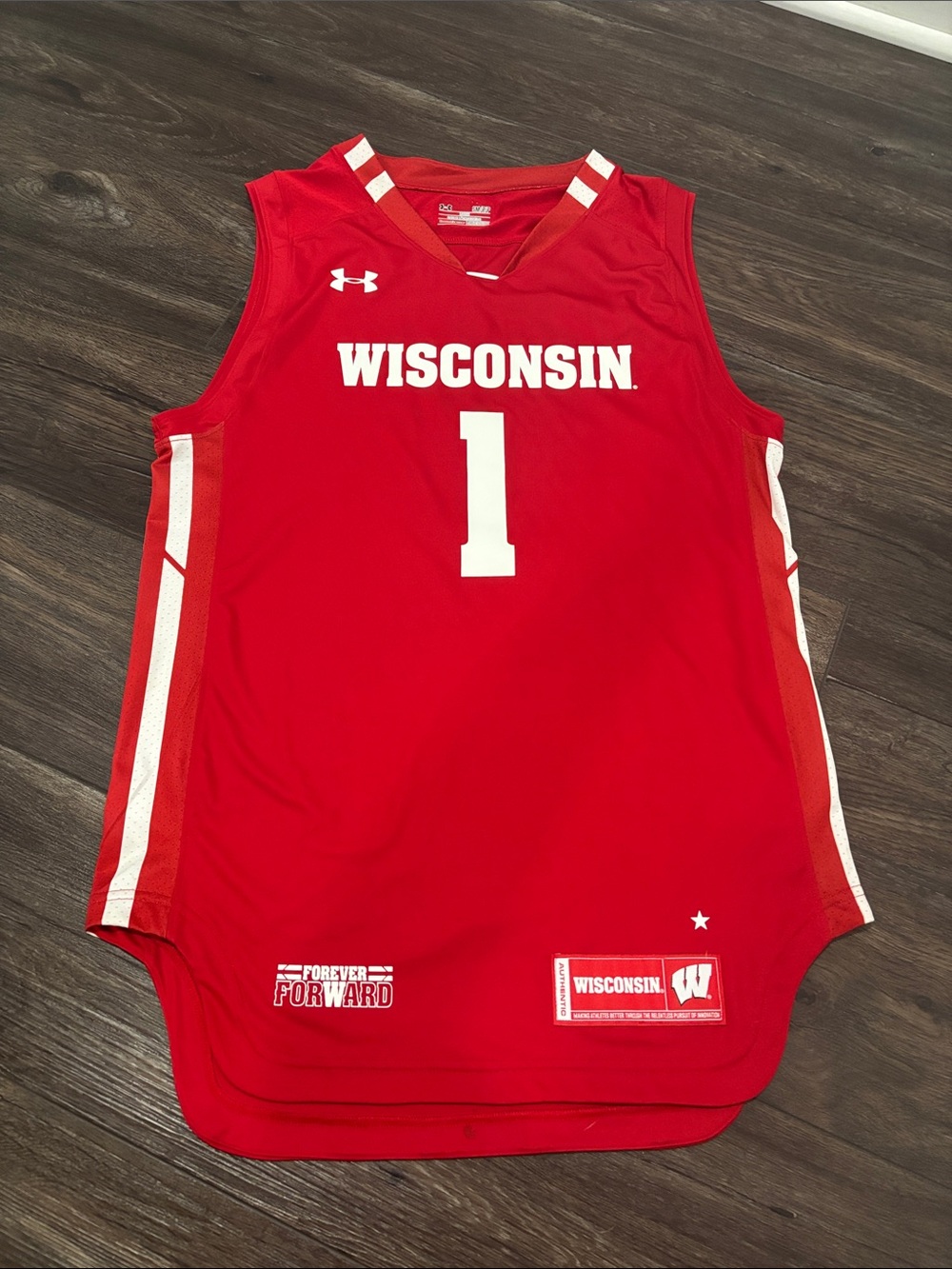Under Armour Red Wisconsin Basketball Jersey #1